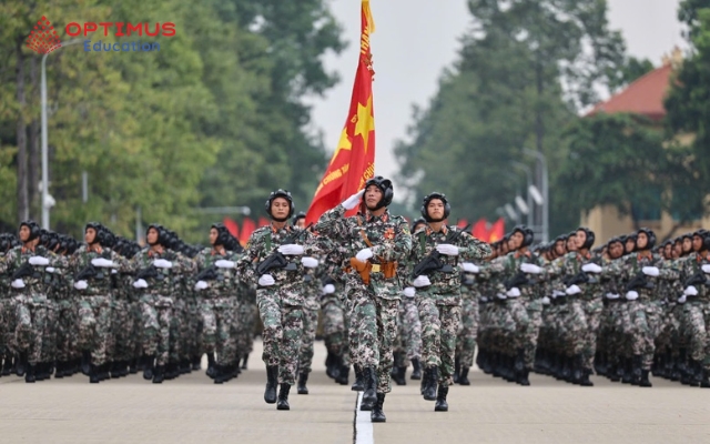 Hình ảnh diễu binh, diễu hành trong buổi sơ duyệt. Ảnh: Báo Chính Phủ