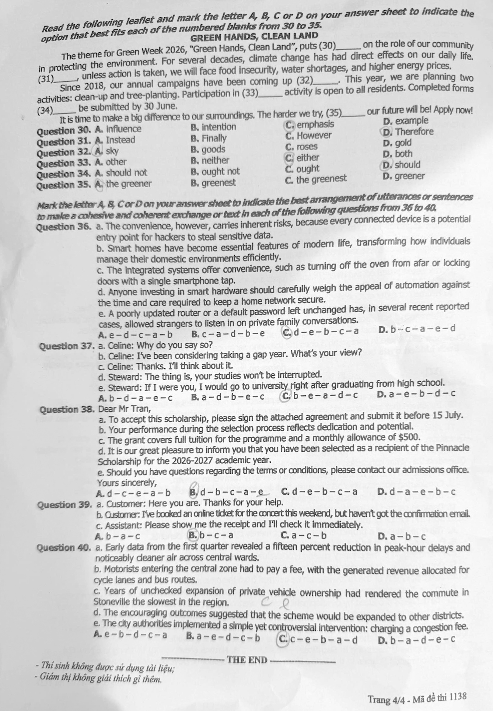 Mã đề 1138